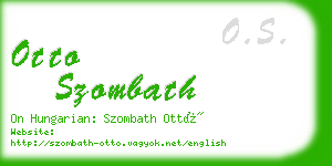 otto szombath business card
